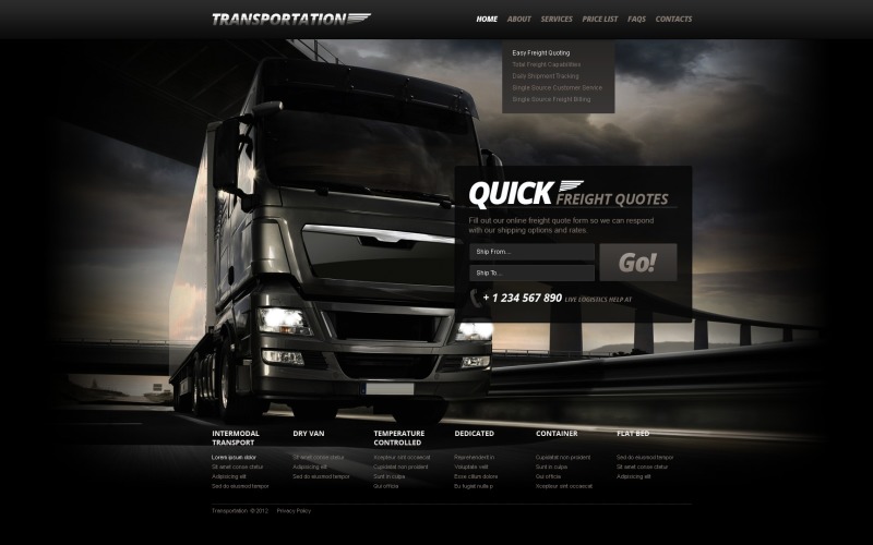 Transportation Website Template