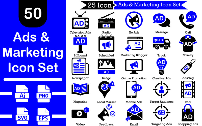 Ads And Marketing Icon Pack Icon Set