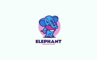 Elephant Mascot Cartoon Logo 2