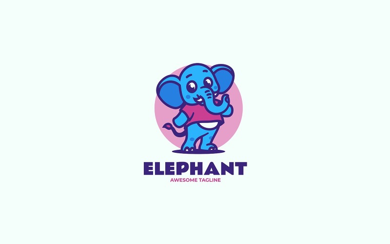 Elephant Mascot Cartoon Logo 2 Logo Template