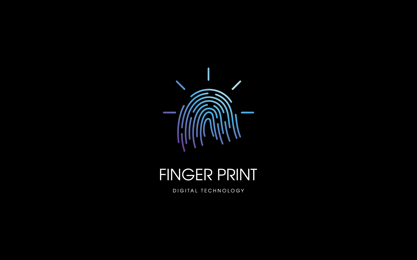 Fingerprint technology logo vector design template