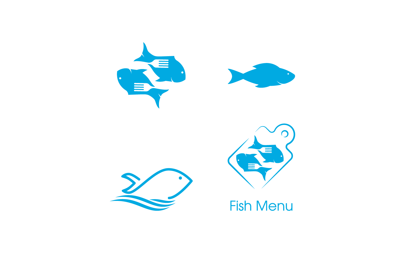 Fish design illustration logo template