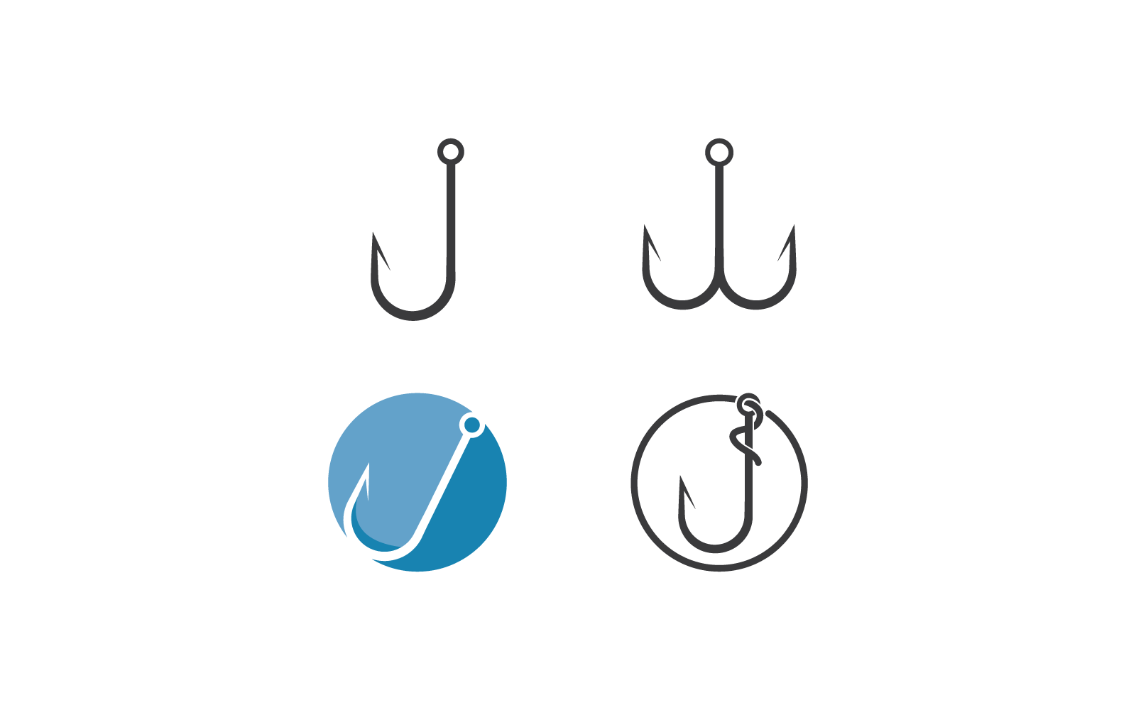 Fish hook icon vector design illustration Logo Template