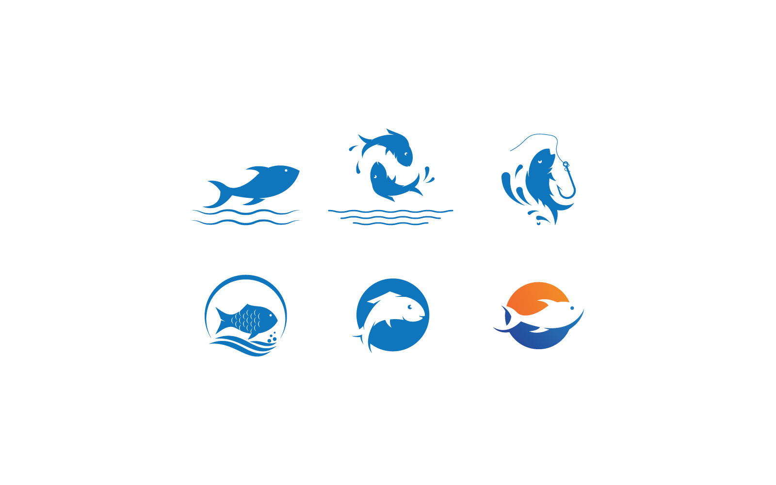 Fish illustration logo vector template design