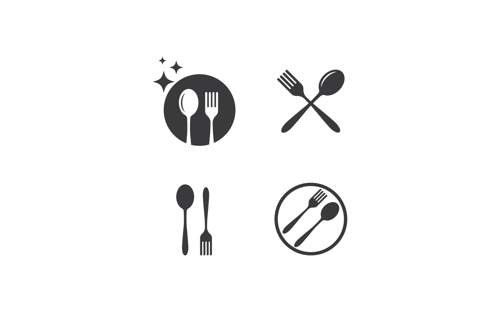 fork and spoon illustration icon vector template
