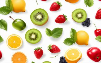 Fruits pattern background_tropical fruits pattern design