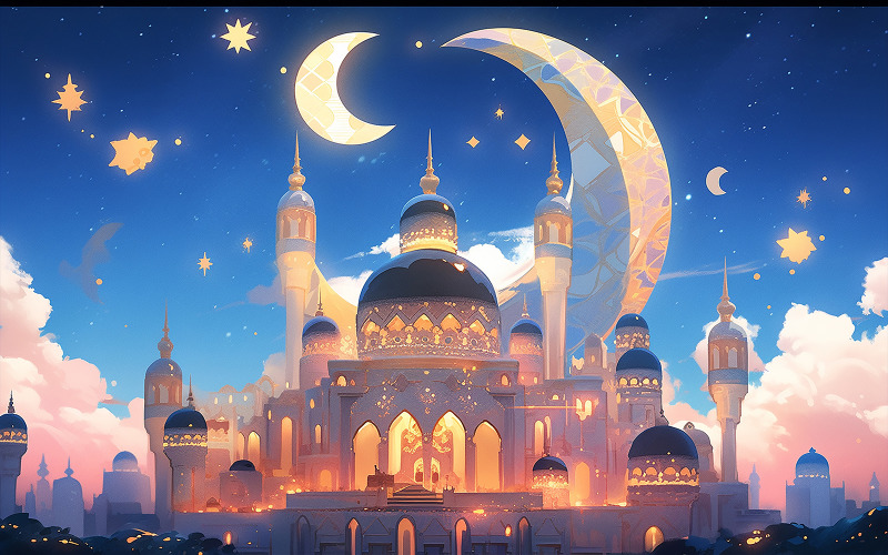 Luxury mosque background design Background