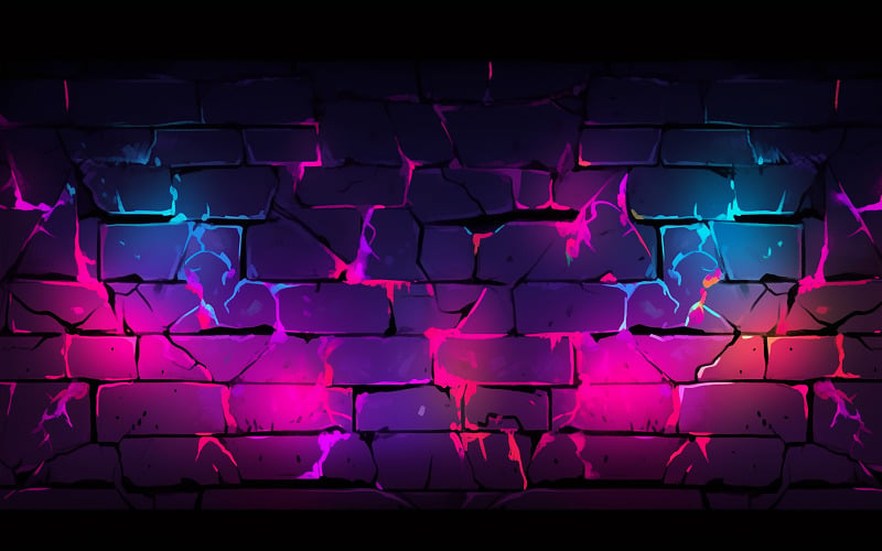 Neon brick wakk background images Background