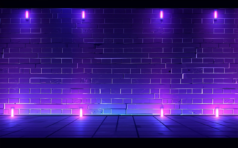 Neon wall background_neon stone wall background_brick wall_brick wall with neon action Background