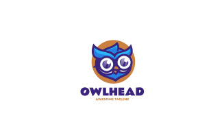 Owl Head Mascot Cartoon Logo