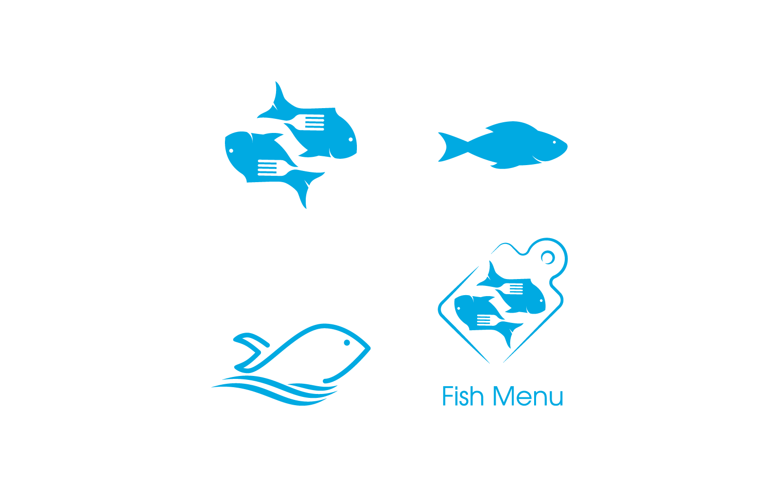 Szablon logo ilustracja projekt ryby