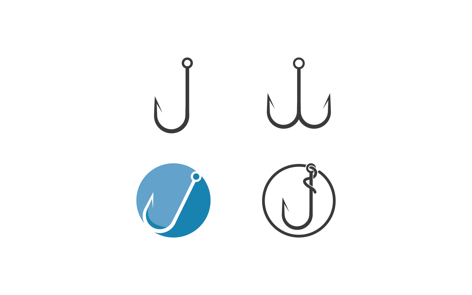 Vis haak pictogram vector ontwerp illustratie