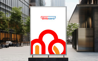 Billboard mockup in city road