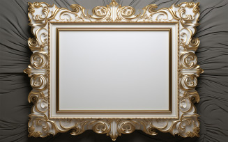 Blank white frame_gold border blank frame