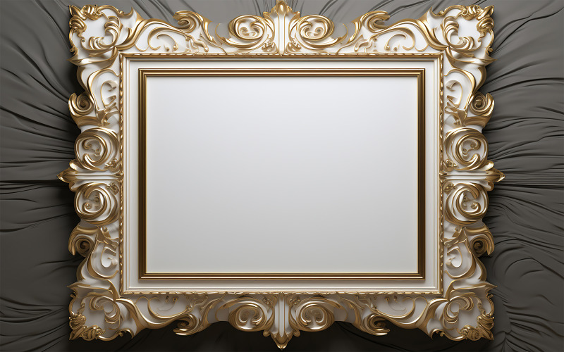 Blank white frame_gold border blank frame Background