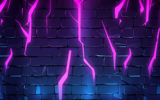 Brick wall with neon light effect_brick wall with neon action
