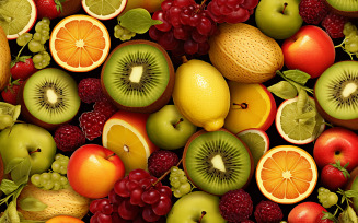 Fruits pattern background_tropical fruits