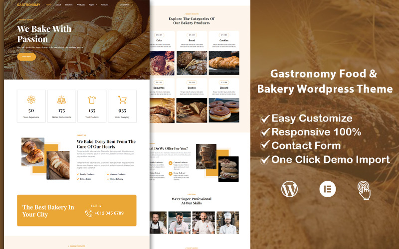 Gastronomy - Food & Bekary Multipurpose Wordpress Theme WordPress Theme