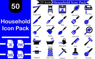 50 Premium Household Icon Pack