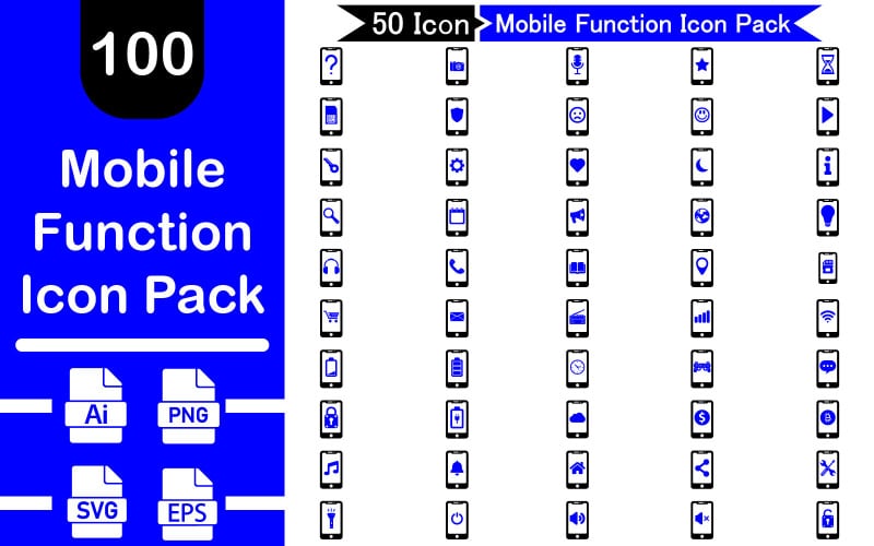 Mobile Function Icon Pack Icon Set