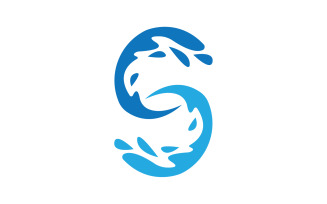 S Logo water blue logo vector template