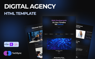 Tech Sync - IT Solutions & Business Services Digital Agency HTML5 Website Template
