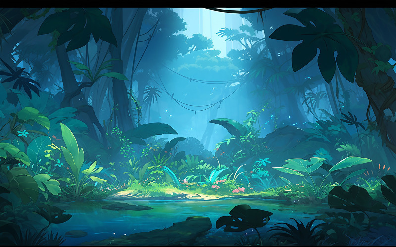 Tropical rainforest jungle background_tropical rainforest background_tropical jungle Background