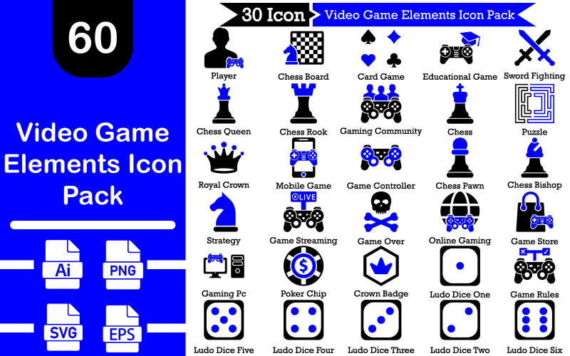 Video Game Elements Icon Pack Icon Set