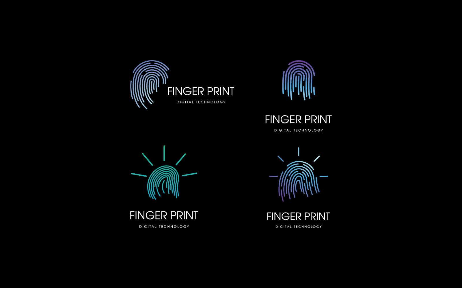 Fingerprint technology illustration logo vector template