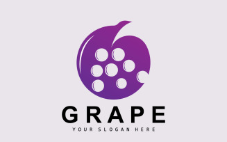 Grape Fruit Logo Style Fruit Design V10