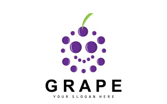 Grape Fruit Logo Style Fruit Design V12