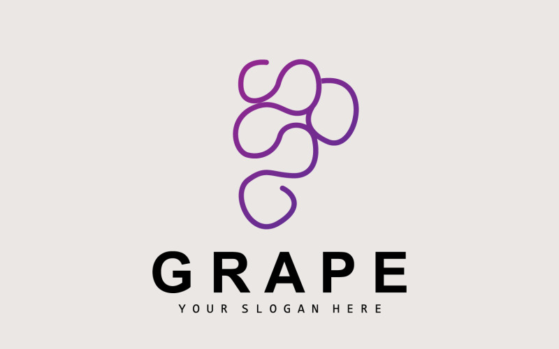 Grape Fruit Logo Style Fruit Design V2 Logo Template