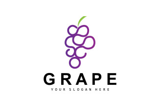 Grape Fruit Logo Style Fruit Design V4