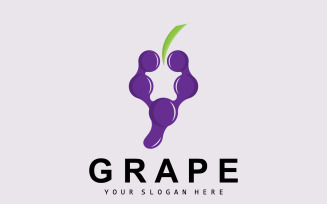 Grape Fruit Logo Style Fruit Design V8