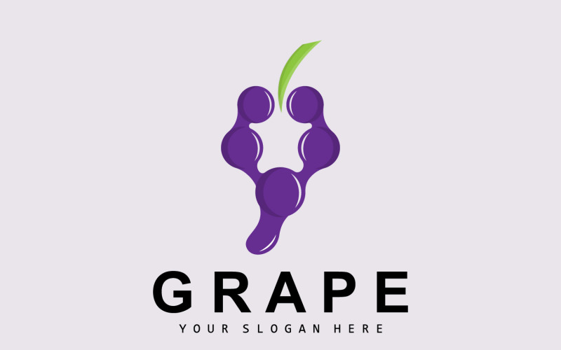 Grape Fruit Logo Style Fruit Design V8 Logo Template