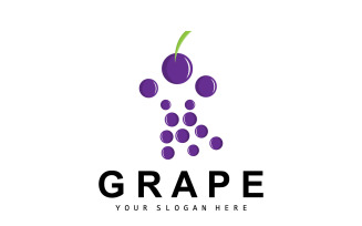 Grape Fruit Logo Style Fruit Design V9