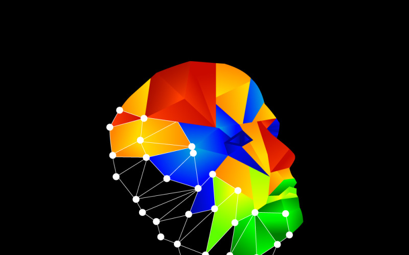 Human 3d face technology logo Logo Template