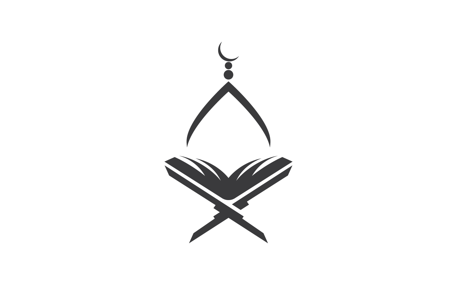 Korán vagy Korán iszlám logó és szimbólum vektor design