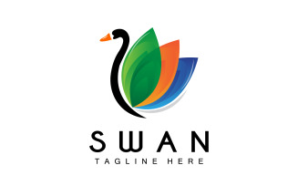 Swan Logo Bird Animal Design V1
