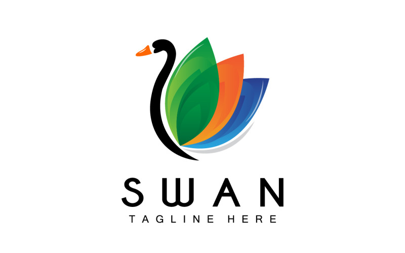 Swan Logo Bird Animal Design V1 Logo Template