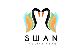 Swan Logo Bird Animal Design V3