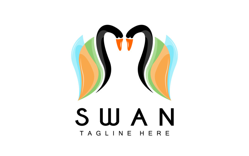 Swan Logo Bird Animal Design V3 Logo Template