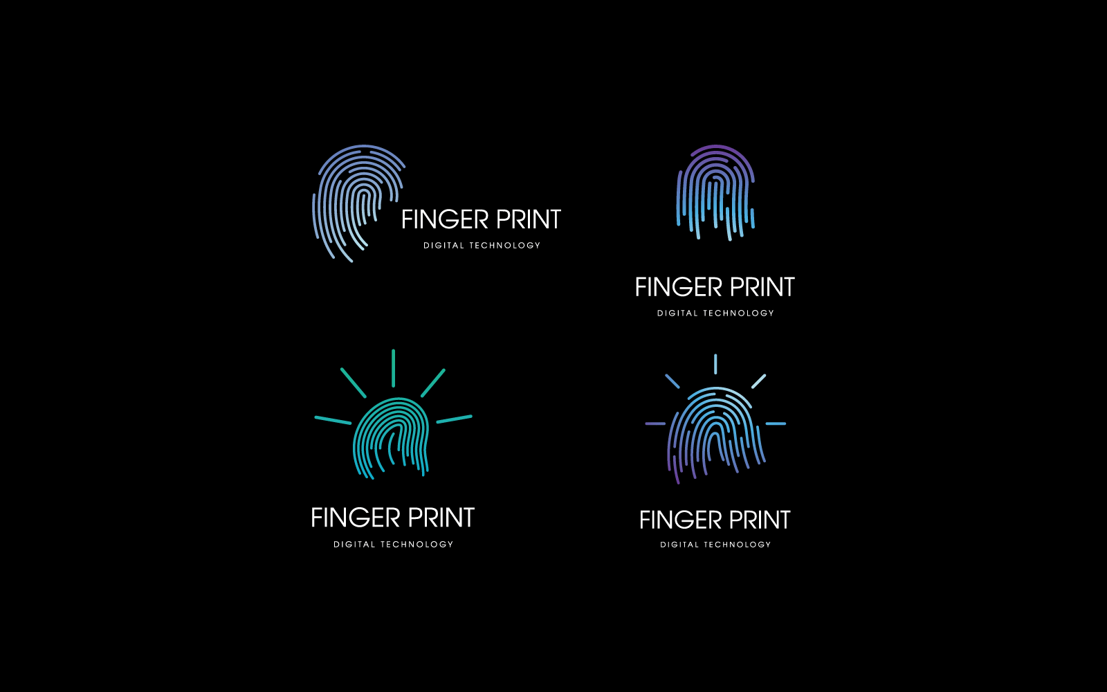 Vingerafdruktechnologie illustratie logo vector sjabloon