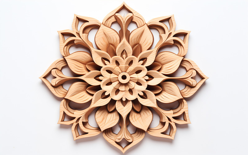 Wooden flower art_3d wooden floral art design Background