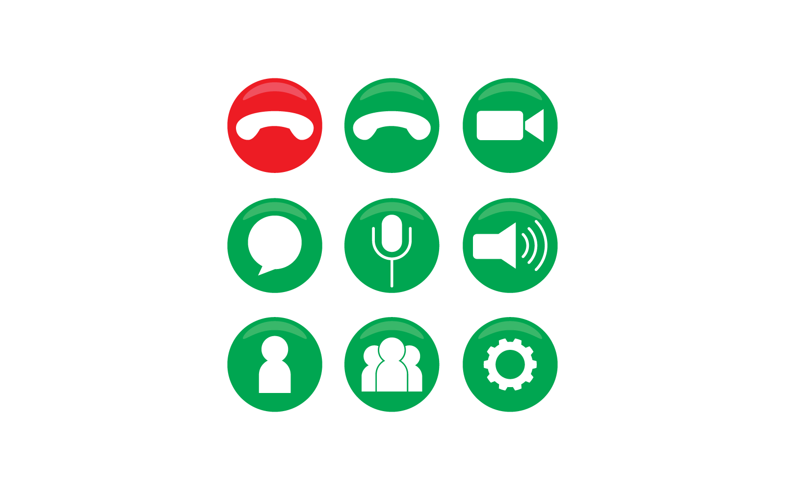 Design plat de bouton d&amp;#39;appel vidéo ou de communication