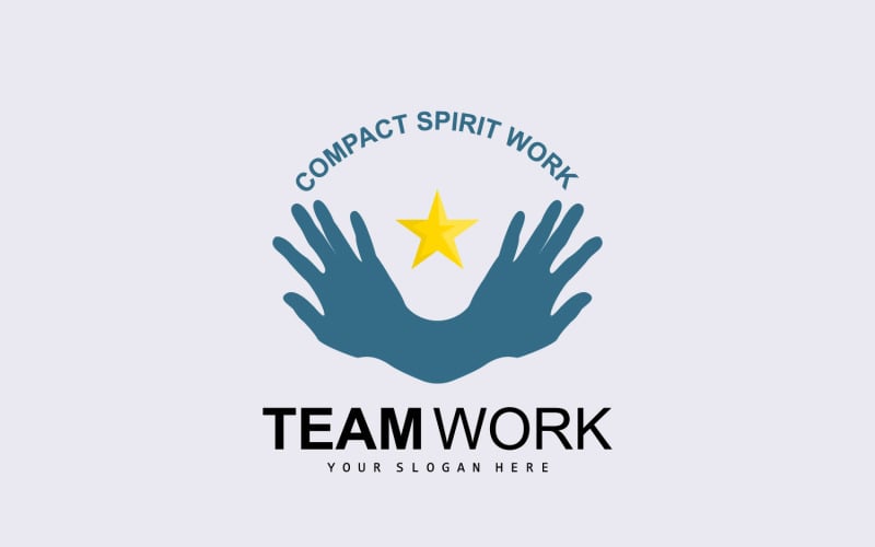 Hand Logo Teamwork Vector Company DesignV11 Logo Template