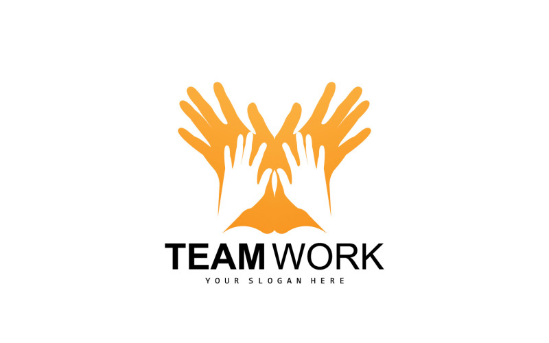 Hand Logo Teamwork Vector Company DesignV5 Logo Template