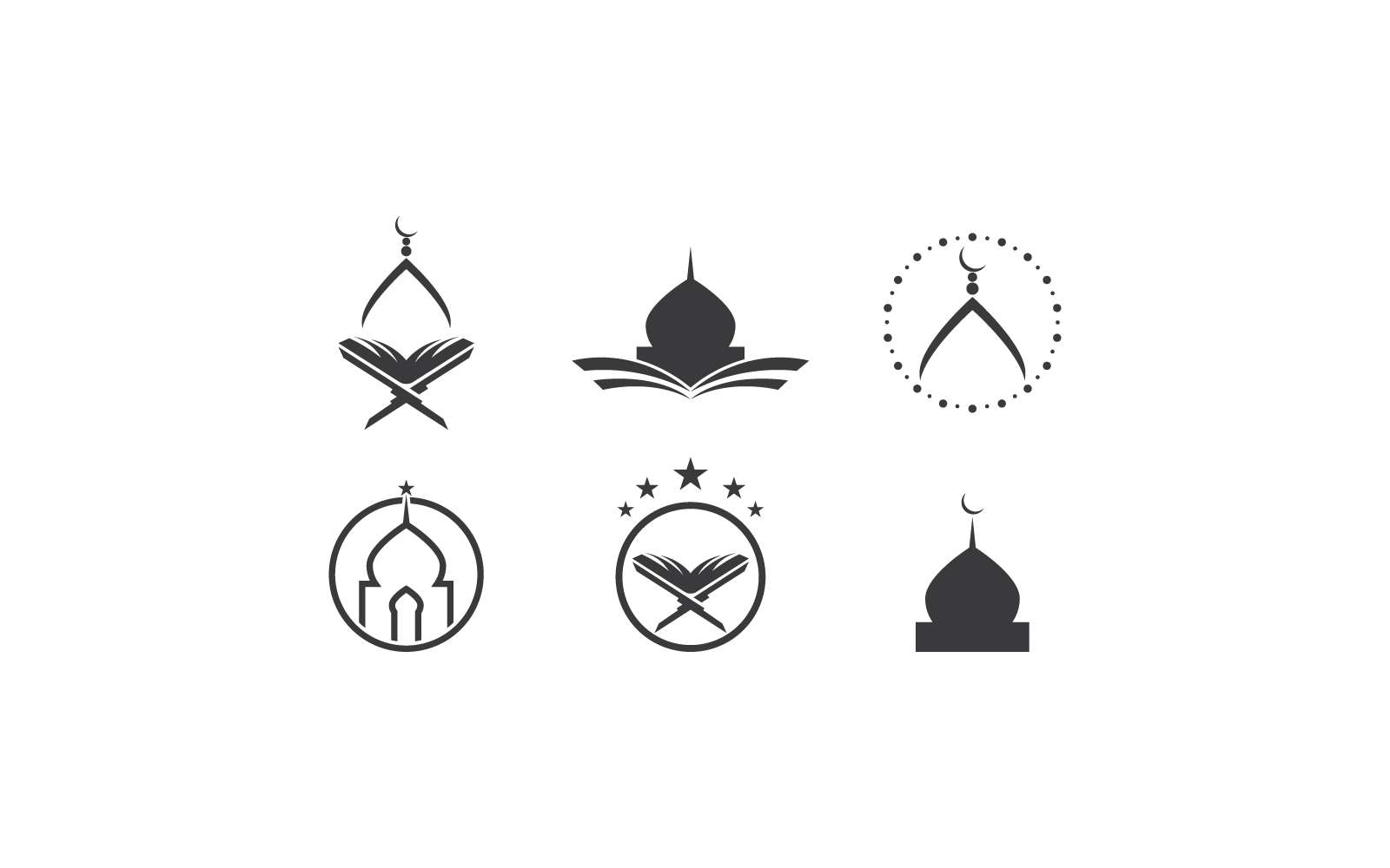 Logo islamico, moschea, modello di illustrazione del disegno di Ramadhan Kareem