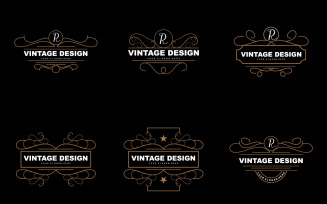 Retro Vintage Design Ornament Logo VectorV1