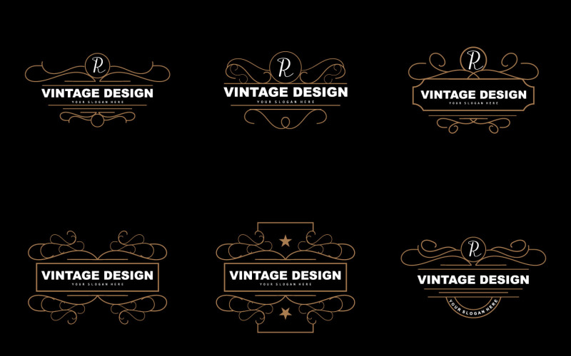 Retro Vintage Design Ornament Logo VectorV1 Logo Template